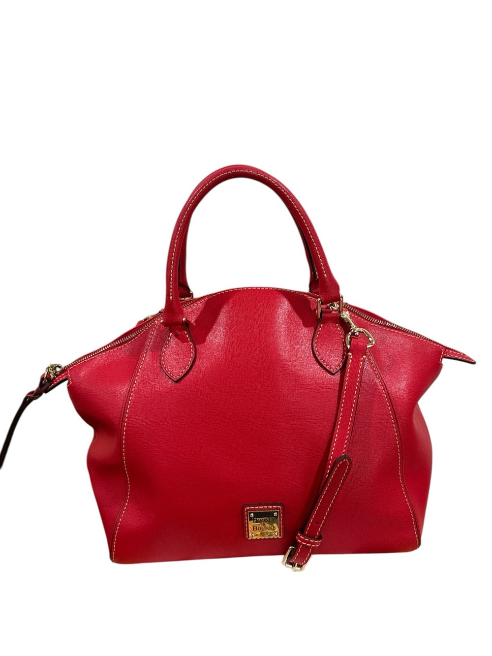 Dooney & Bourke Sydney satchel featuring a gold-toned logo plate